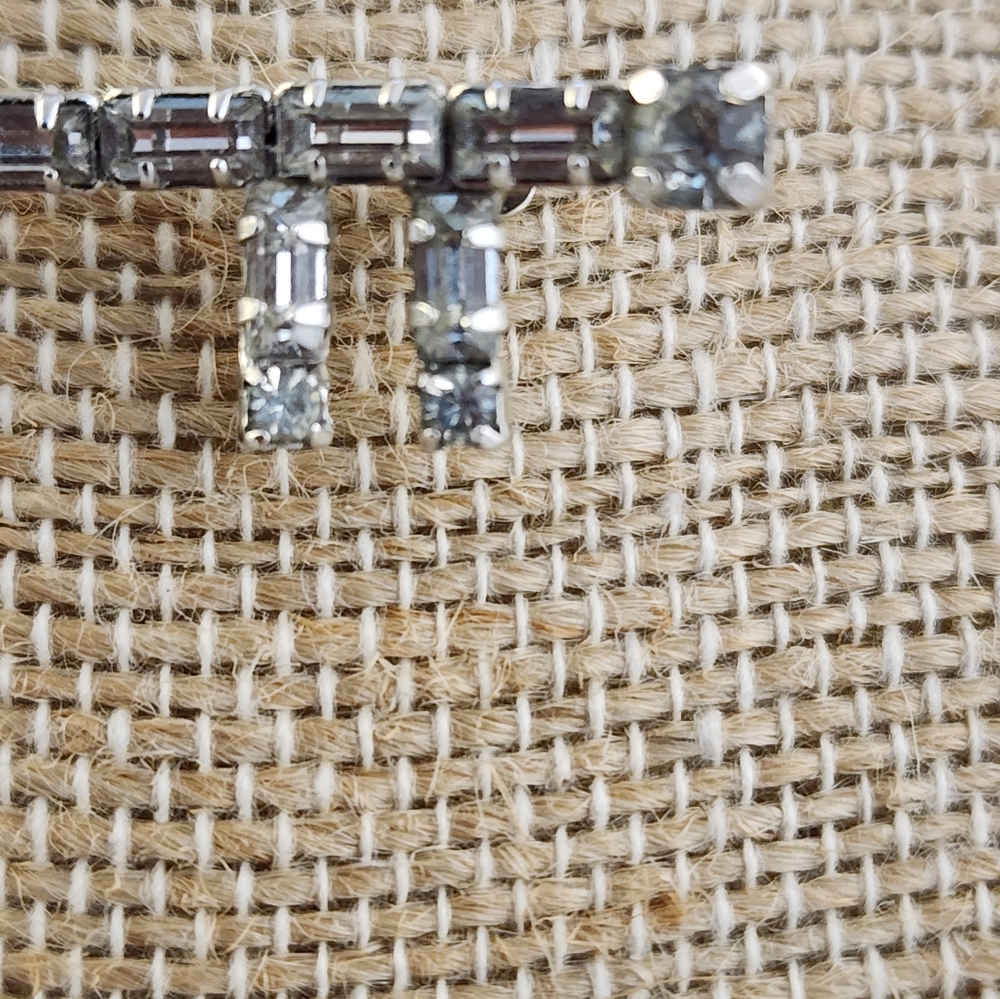 Vtg Rhinestone Skeleton Key Brooch Pin - Picture 3 of 7